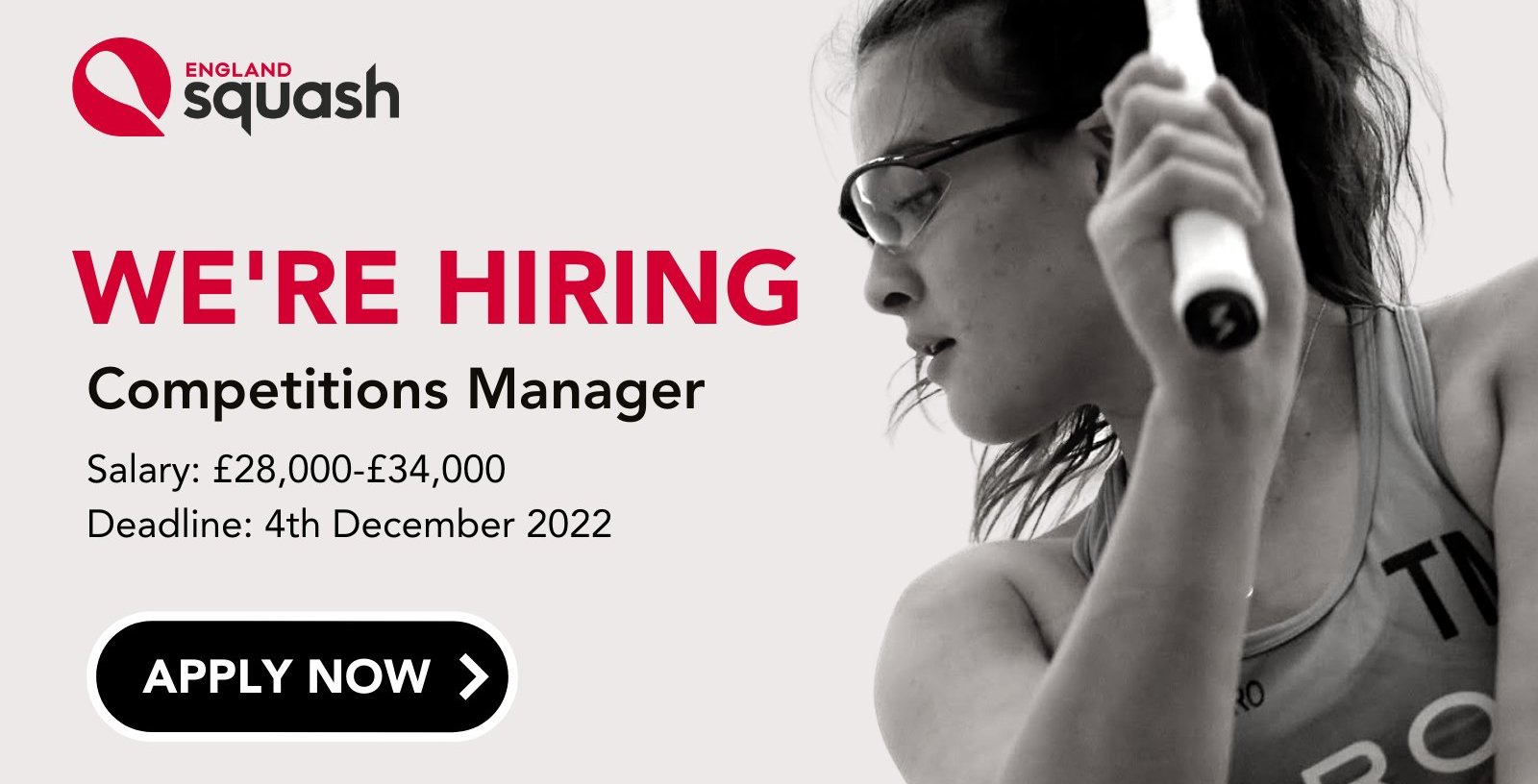 Squash JOBS England Squash Competitions Manager SquashSite all about Squash