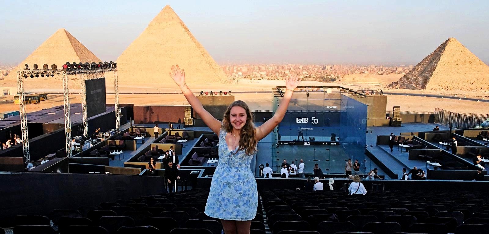 Annabelle at the Pyramids! – SquashSite – all about Squash